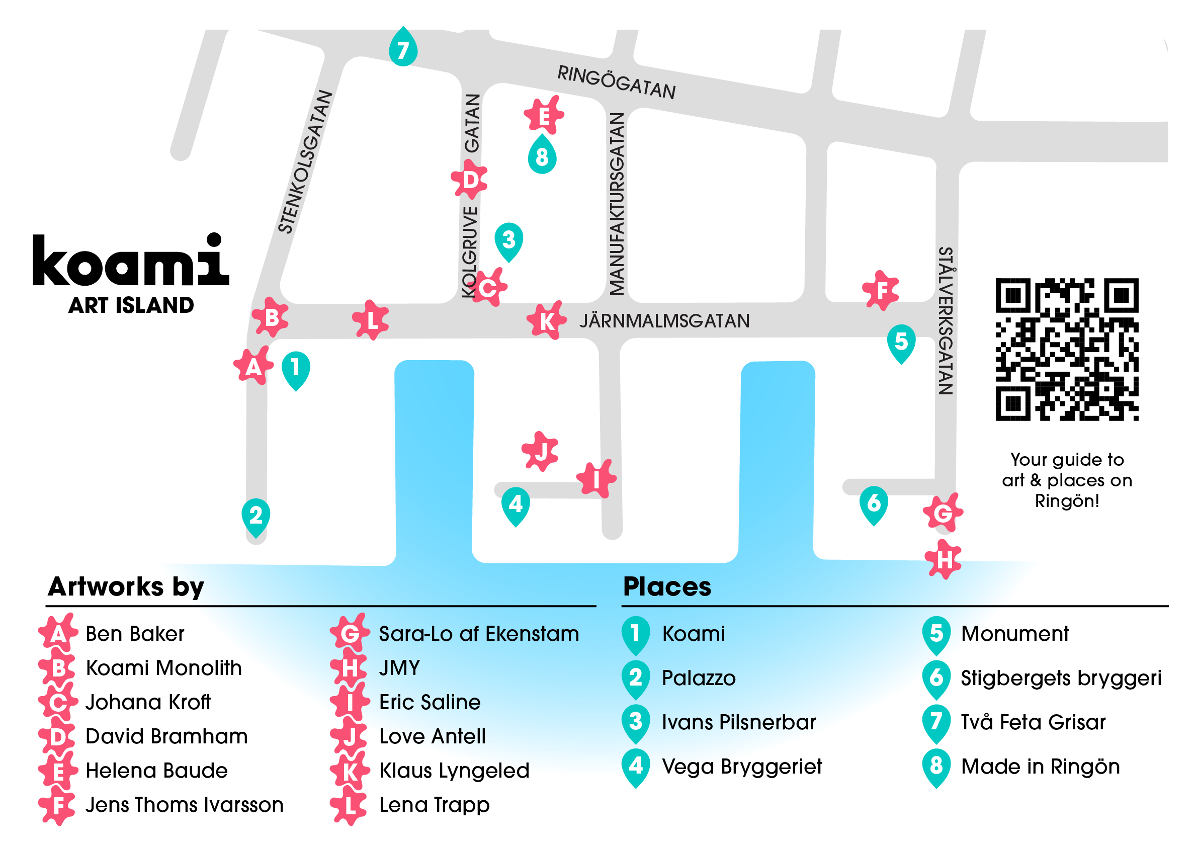 A map of the Koami art park